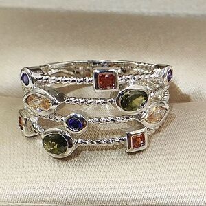 Multicolored gemstone ring
